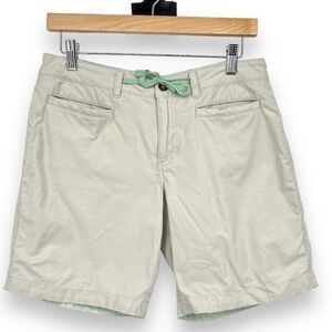 Horny Toad Women's 4 Tan Shorts Cotton Nylon Blend Drawstring 8" Inseam Outdoor